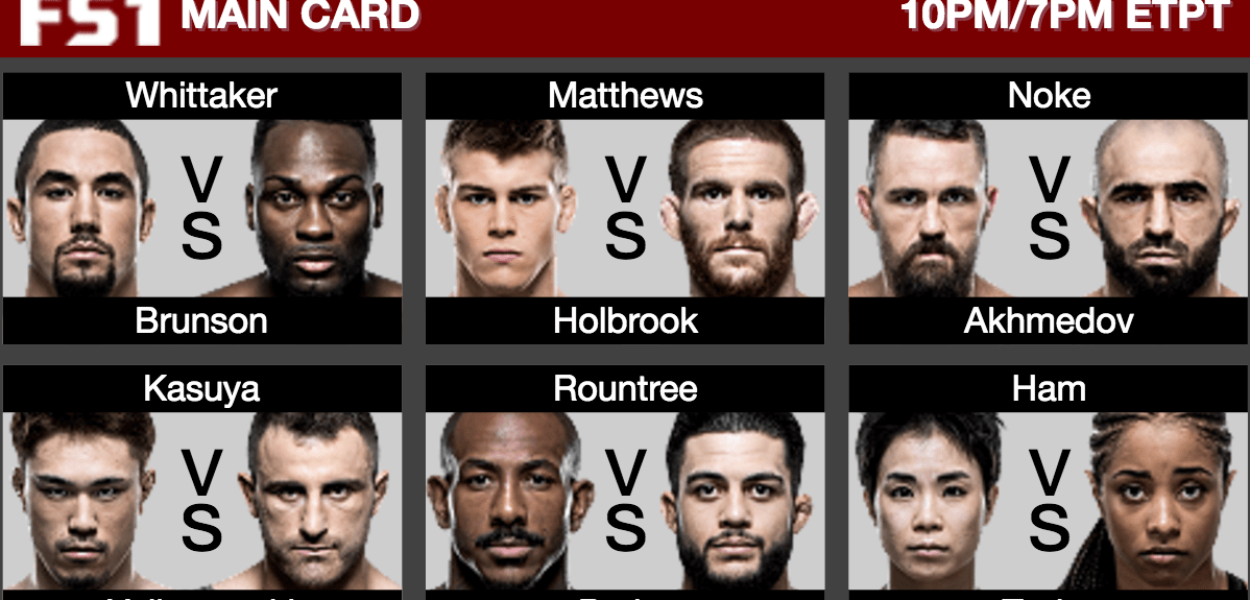 UFC Fight Night Whittaker vs. Brunson – pire carte de l’histoire ?