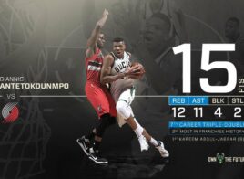 Giannis Antetokounmpo et son triple double contre les Blazers