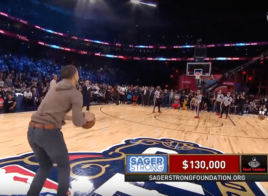 Stephen Curry envoie un 0 sur 9 du milieu de terrain