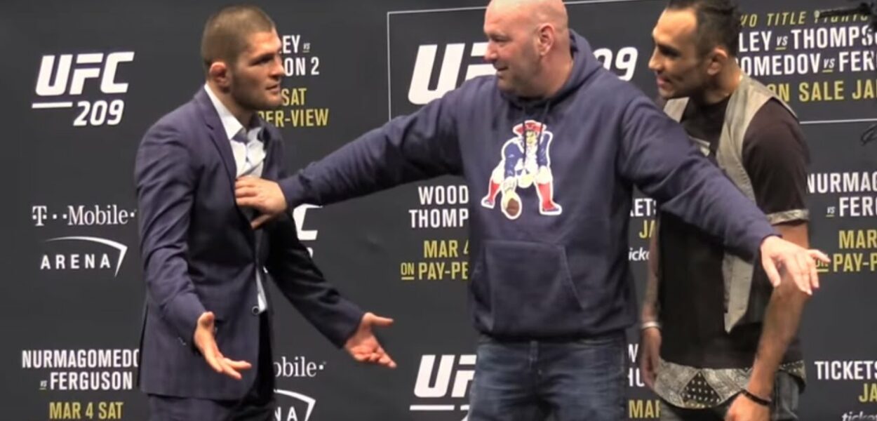 UFC 209 - Khabib Nurmagomedov et Tony Ferguson se chauffent
