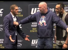 UFC 209 - Khabib Nurmagomedov et Tony Ferguson se chauffent