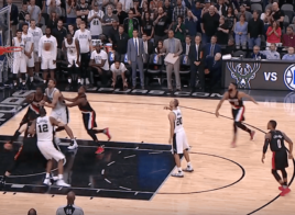 Manu Ginobili marque un lancer-franc…qu’il voulait rater