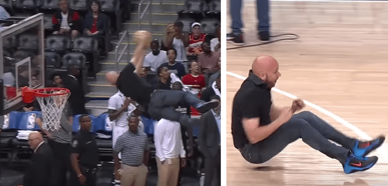 Un fan des Hawks enchaîne reverse-jam et une célébration dantesque
