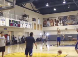 Stephen Curry et Kevin Durant font un concours a trois points