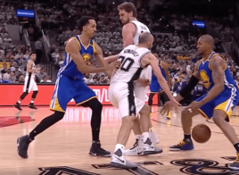 Manu Ginobili fait un petit pont magique à David West