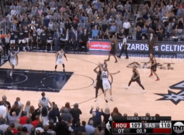 Le contre ultra clutch de Manu Ginobili sur James Harden