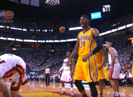Le dunk de Paul George sur Birdman lors des Finales de Conférence 2013