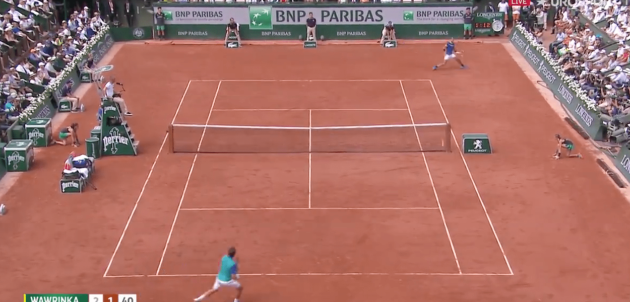 Le coup droit long de ligne monstrueux de Rafael Nadal
