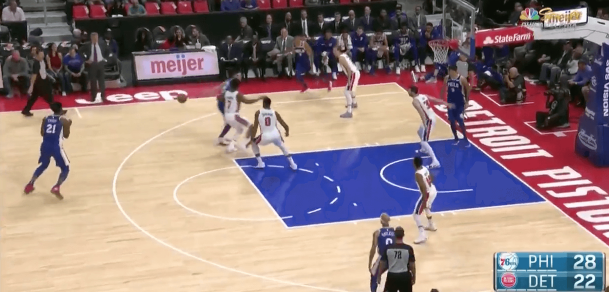 Ben Simmons trois points Embiid