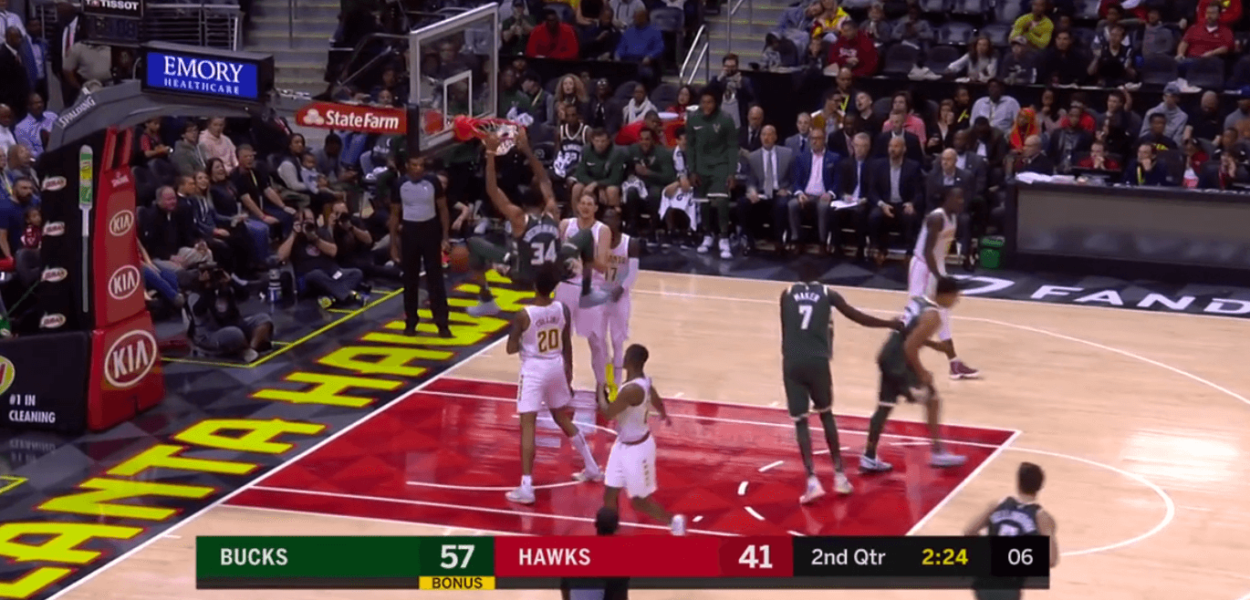 Bucks dunk Antetokounmpo