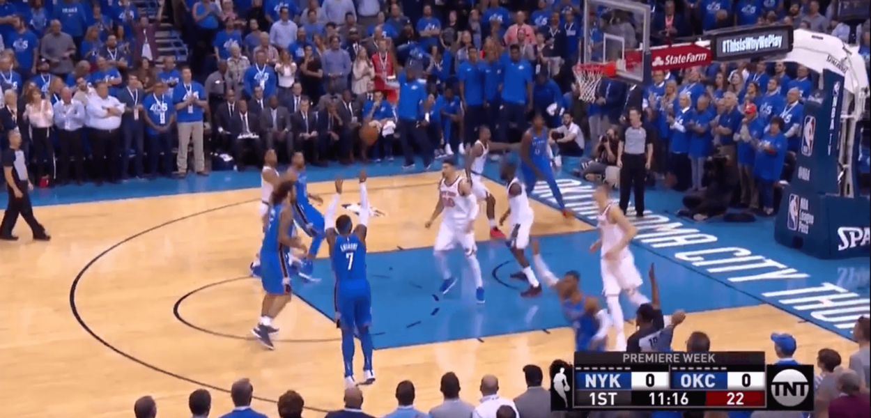 Pour le premier tir de Carmelo Anthony, Westbrook savait