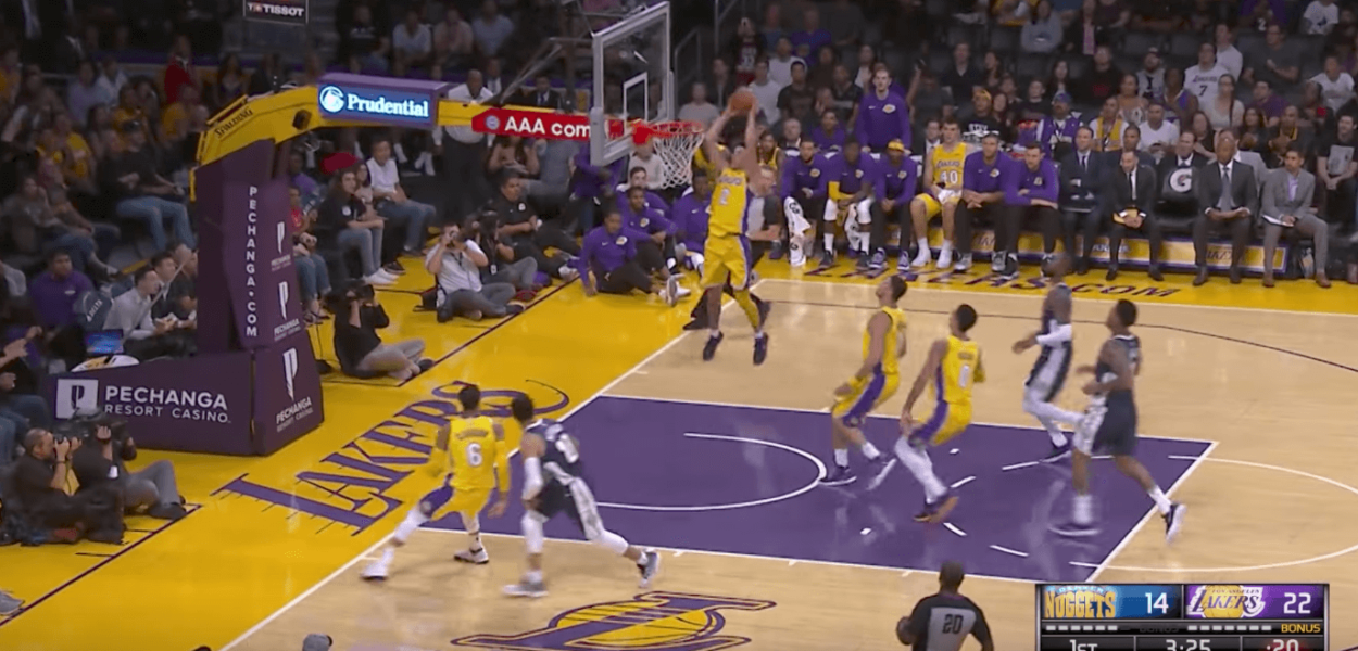 Les Lakers de Ball en mode showtime sur un gros alley-oop
