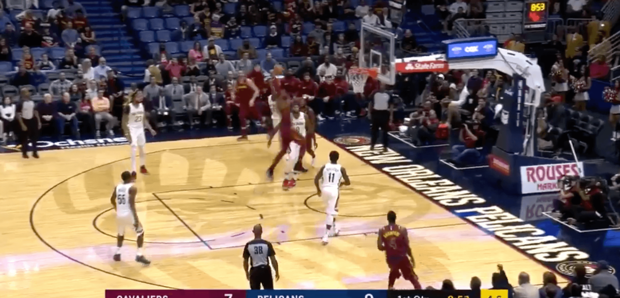 LeBron James dunk Pelicans