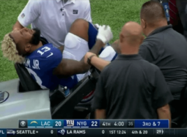 Contre les Los Angeles Chargers, Odell Beckham Jr. s’est blessé et été obligé de quitter ses coéquipiers. Ça ne sent pas bon…