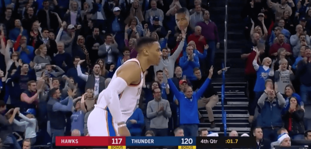 Game Winner Russell Westbrook Hawks