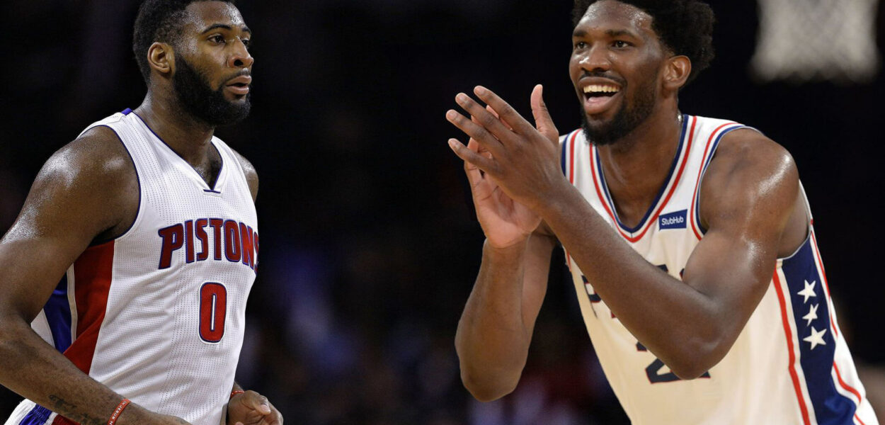 Joel Embiid Andre Drummond Sixers Pistons
