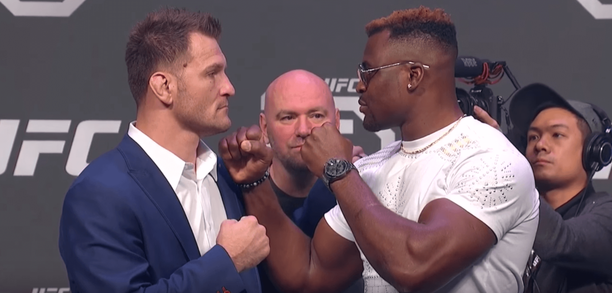 staredown Francis Ngannou Stipe Miocic