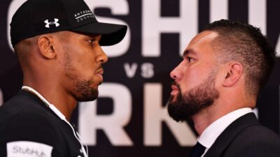 Anthony Joshua Joseph Parker staredown