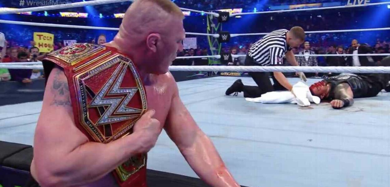 Brock Lesnar Roman Reigns WrestleMania 34