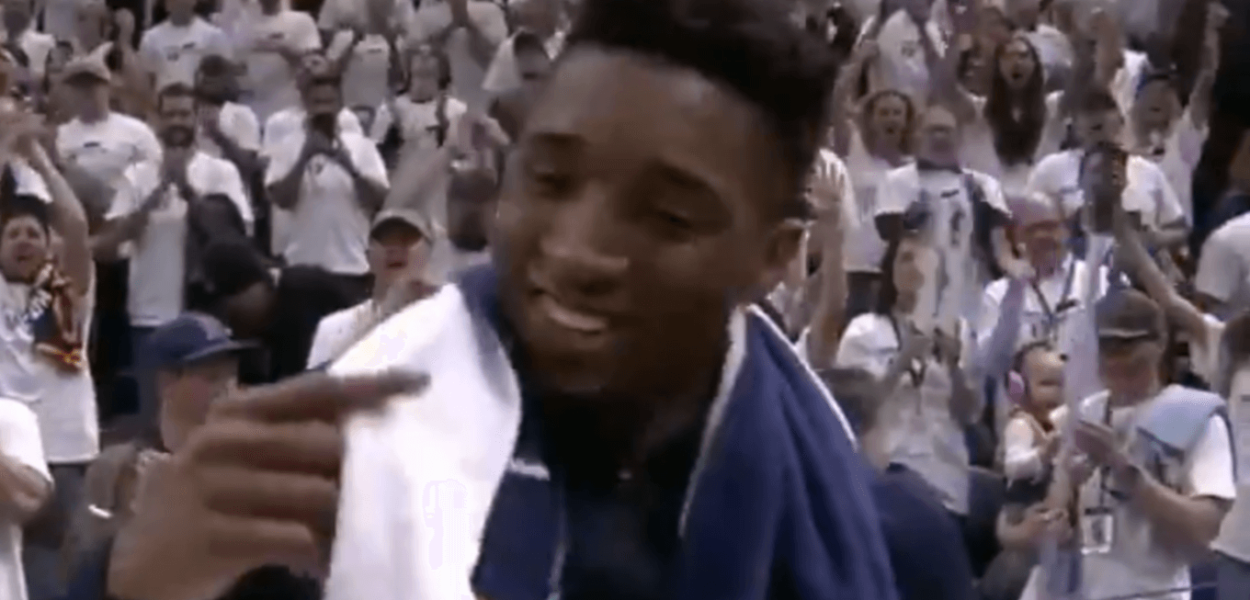 Ovationné par toute la salle, Donovan Mitchell reste sans voix
