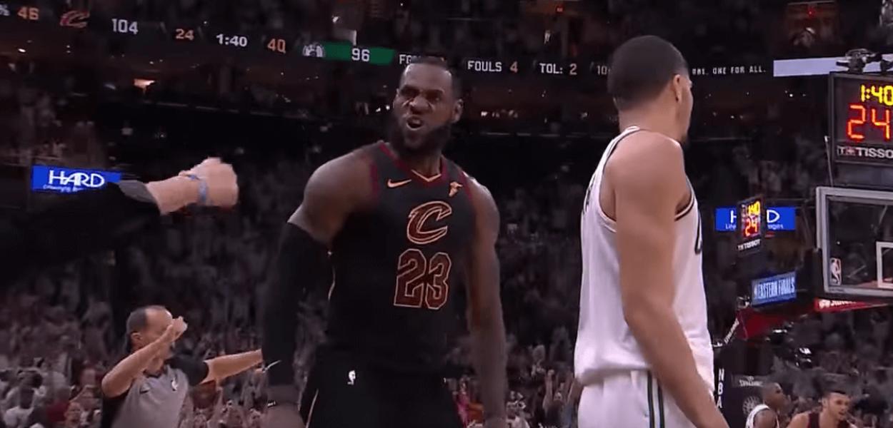 LeBron James step back Jayson Tatum Game 6