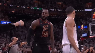 LeBron James step back Jayson Tatum Game 6