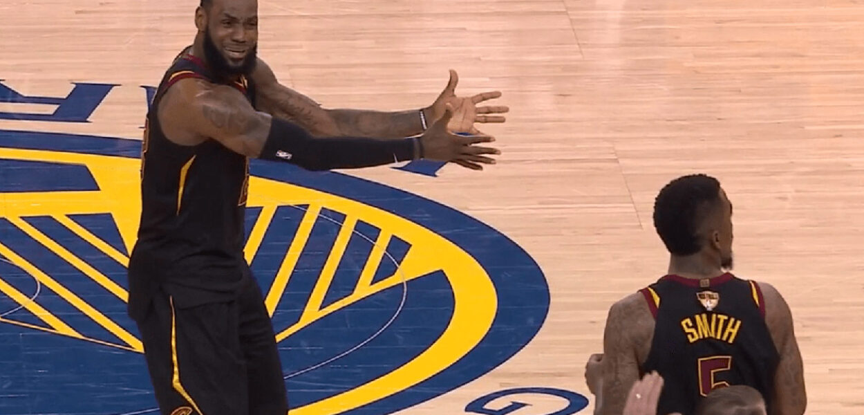 LeBron James JR Smith Game 1 Warriors
