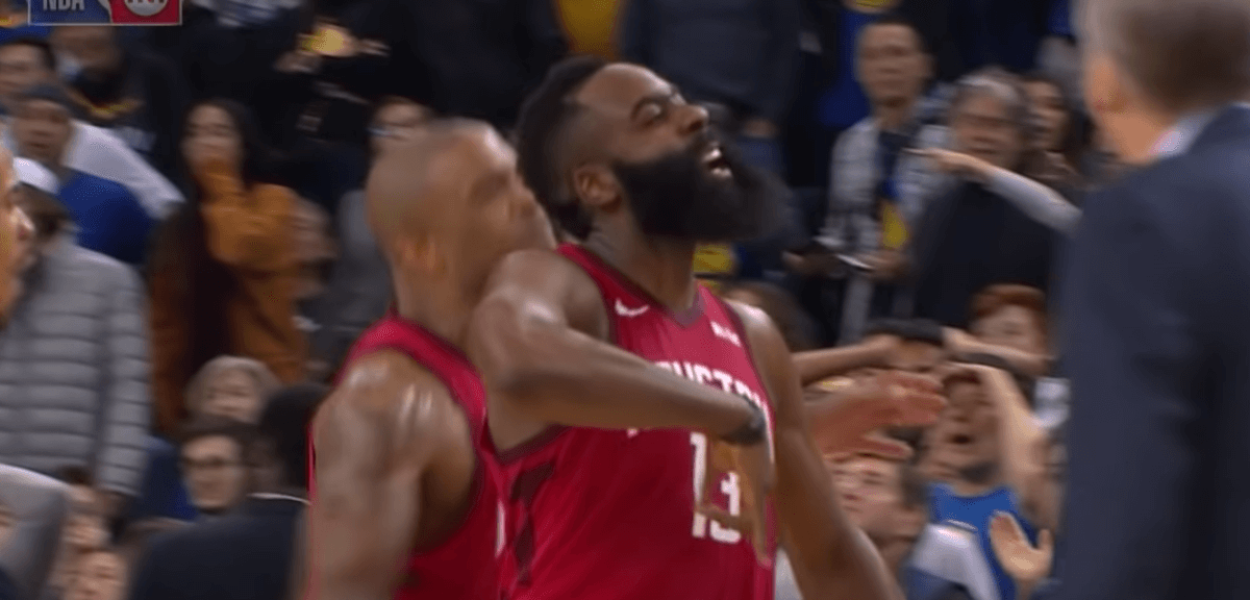 James Harden celebration 3 points