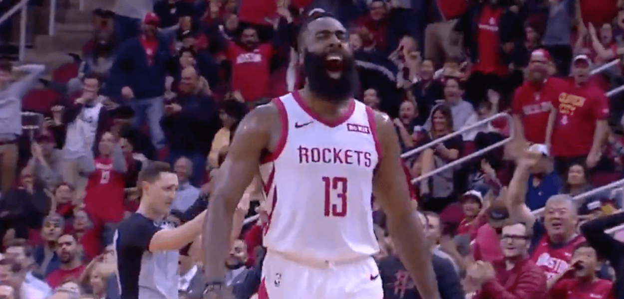 James Harden celebration Houston Rockets