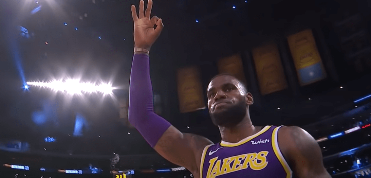 LeBron James Staples Center celebration
