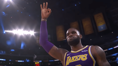 LeBron James Staples Center celebration