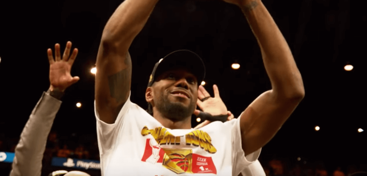 Kawhi Leonard NBA celebration