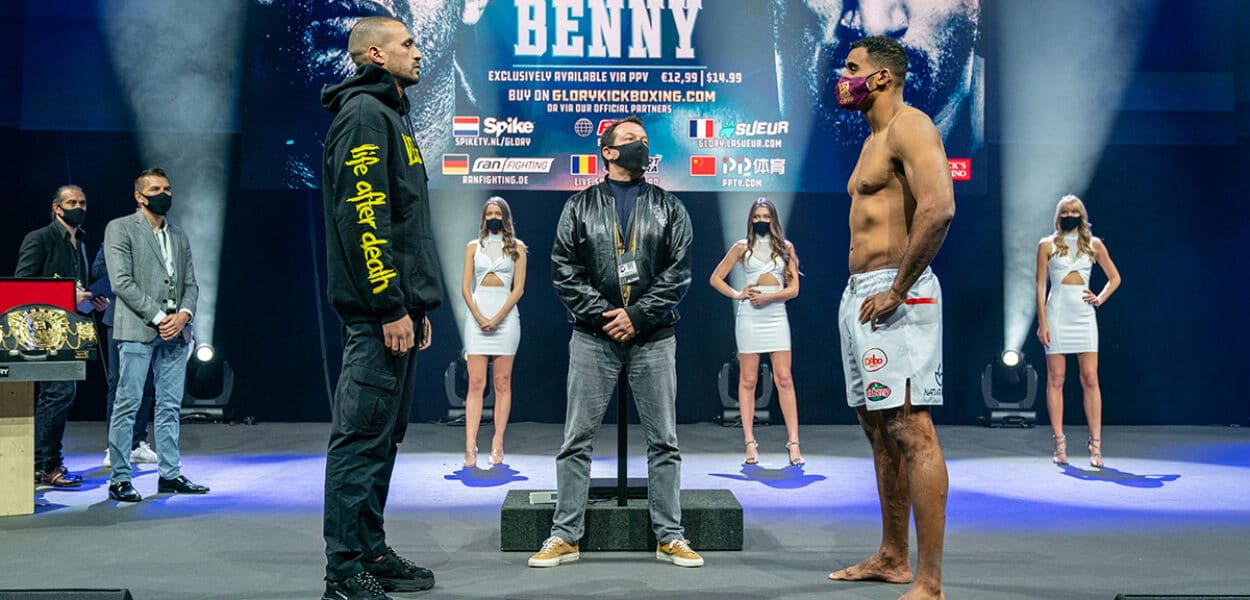 GLORY 76 Badr Hari vs. Benny Adegbuyi pesee weigh ins