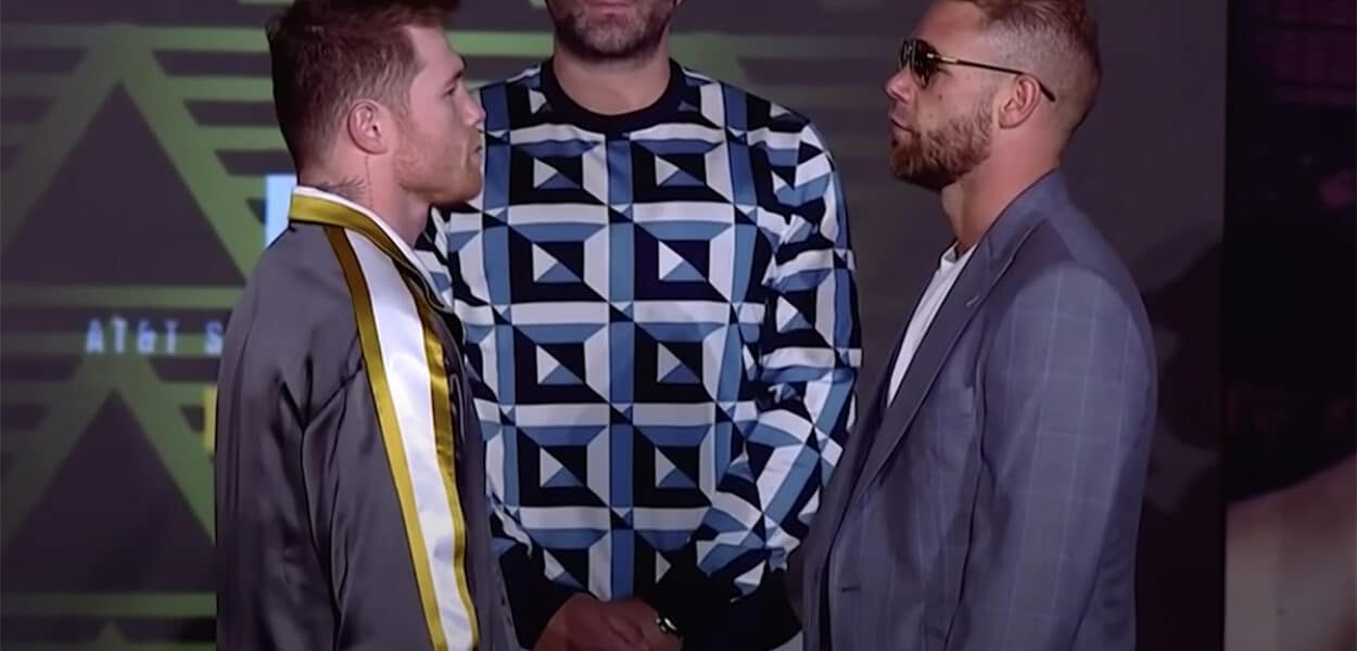 Canelo Alvarez Billy Joe Saunders face a face