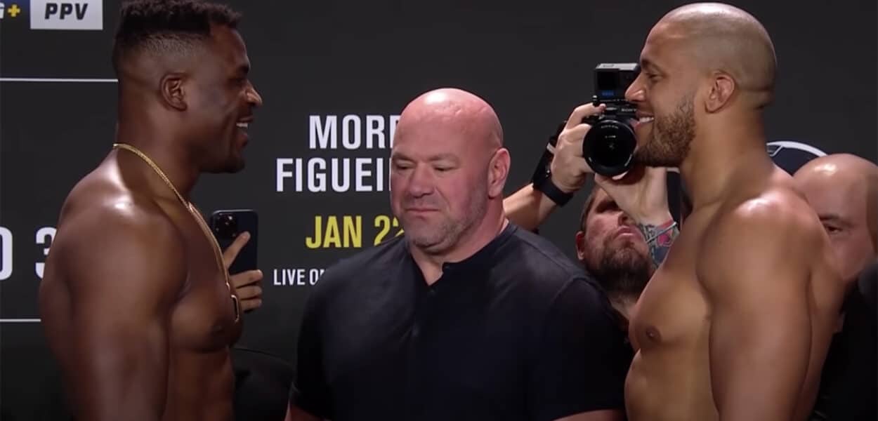UFC 270 Ciryl Gane Francis Ngannou face off