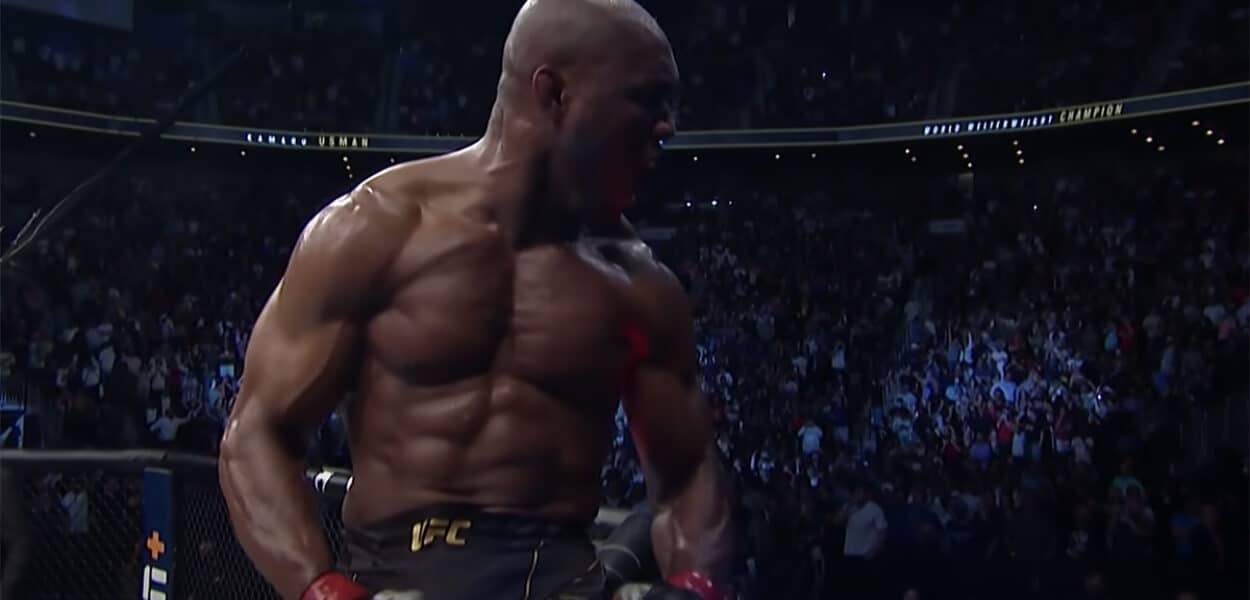 Kamaru Usman celebration UFC MMA