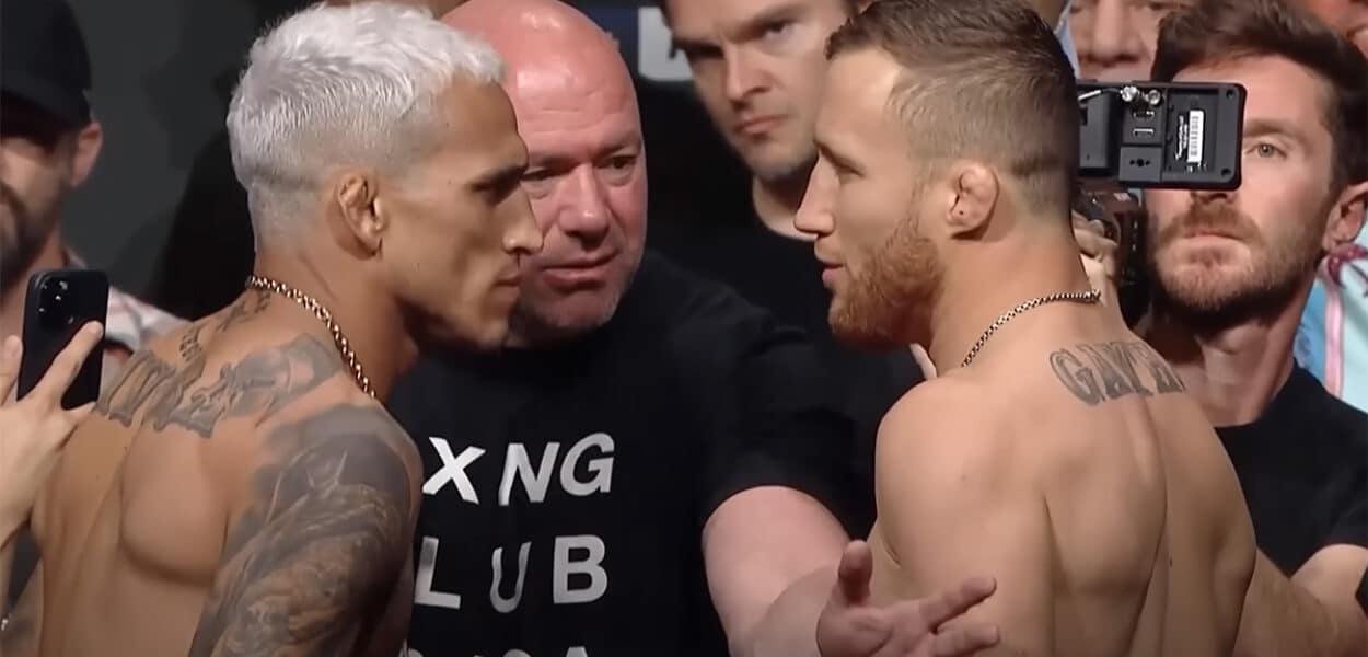Charles Oliveira Justin Gaethje UFC 274 face off resultats